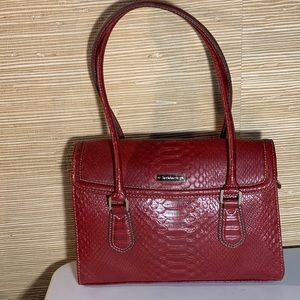 Liz Claiborne Red Faux Snake Skin Leather Hand Bag